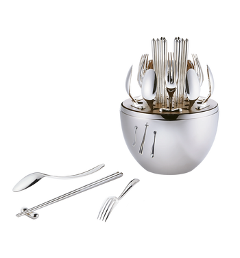 Christofle Mood Asia 24-Piece Flatware Set, Silver-Plated